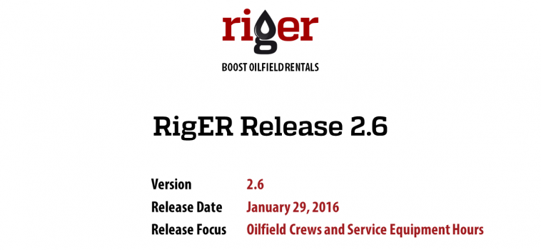 RigER Version 2.6 – Oilfield Crews and Service Equipment Hours